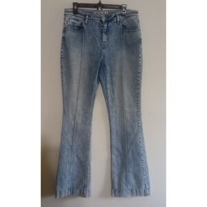 Idyllwind Miranda Lambert Light Wash Flare Jeans 14W x 36L Front Seam Tall Denim